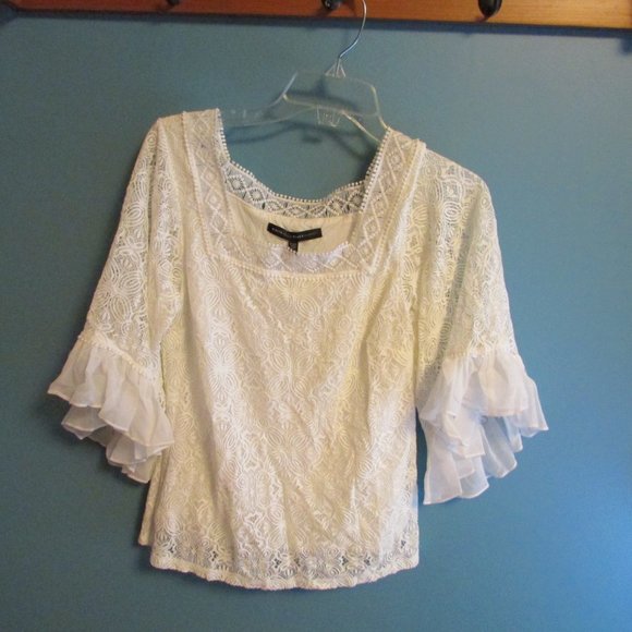 WHBM Bell-Sleeve Lace Peasant Blouse - Picture 4 of 11